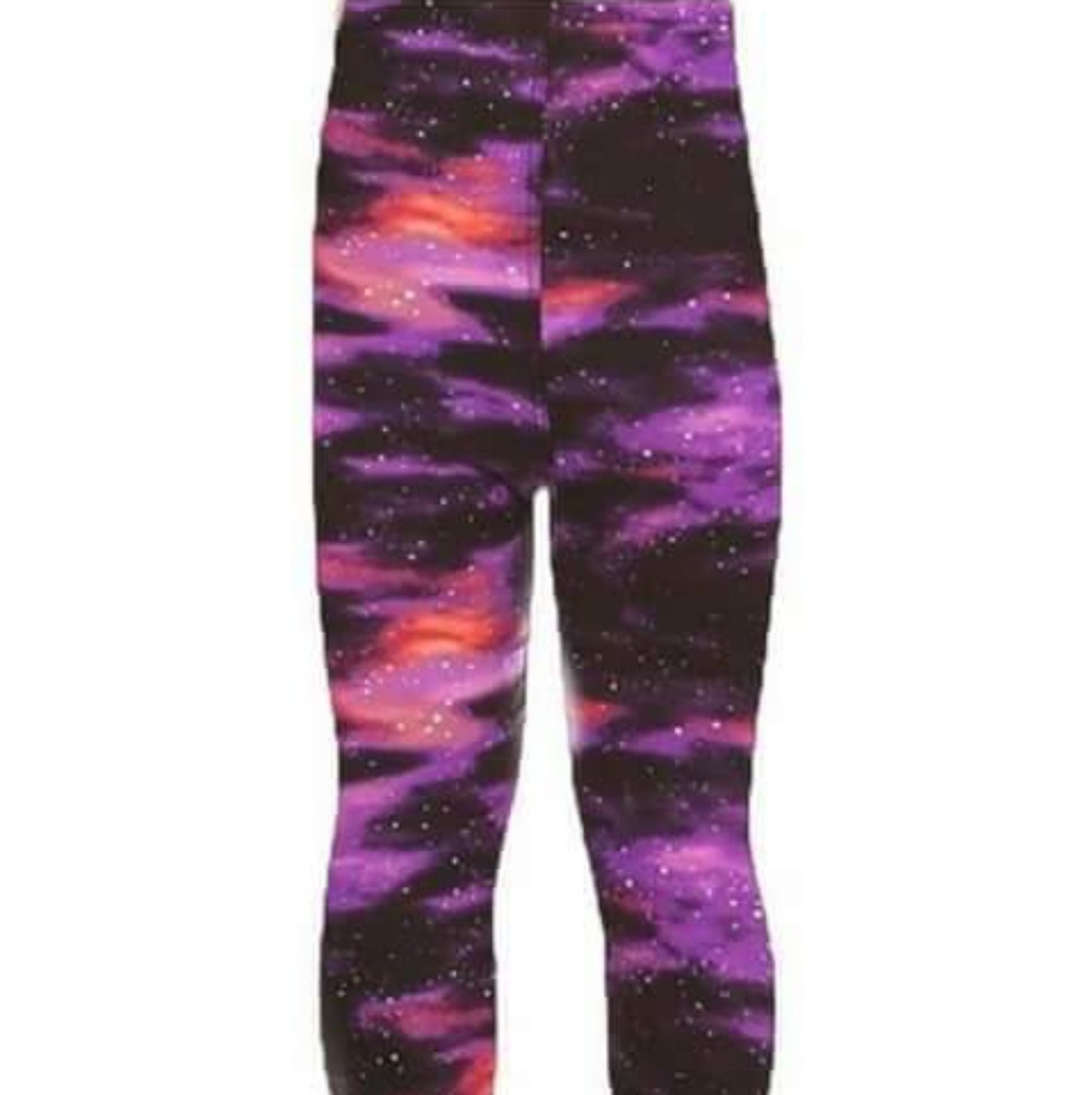 Kids Purple Galaxy Leggings